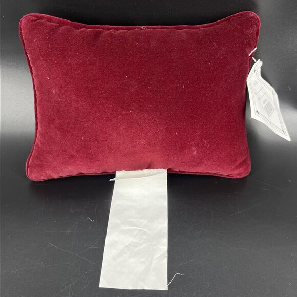 Needlepoint I Love Dog Spell Out Wool/Velvet Red Art Mini Pillow Decor - Picture 2 of 9